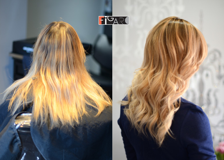 Фото до и после процедуры Осветление волос